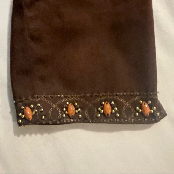Victor Coastal Brown Jacket with Orange beaded accents Size M. Pre-owned. - Picture 9 of 13
